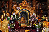 Yangon Myanmar. Shwedagon Pagoda (the Golden Stupa). Detail of the Prayer hall at each of the four cardinal points.